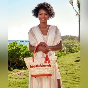 Patricia Nash Specialty Woven Enjoy The Moments Collection Bright Coral